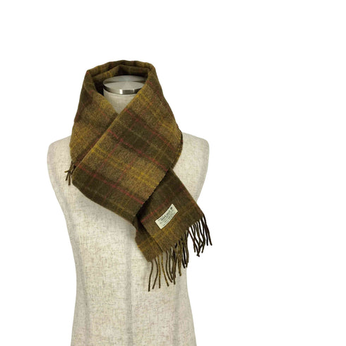 JOHN HANLY チェック柄 ウールマフラー メンズ